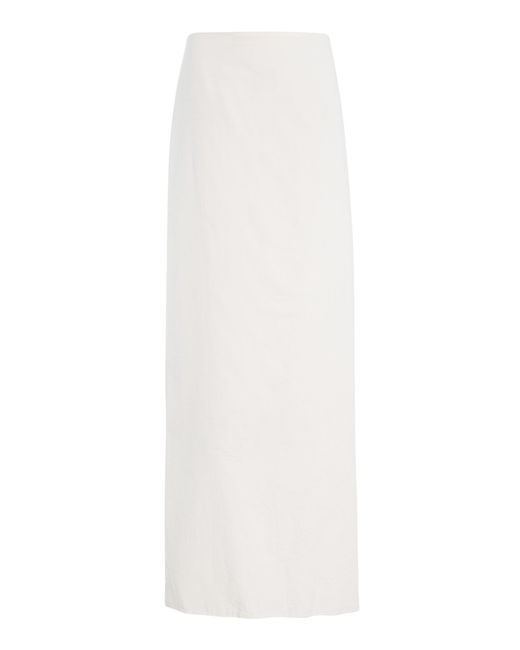 Colleen Allen White Straight Cotton Maxi Skirt