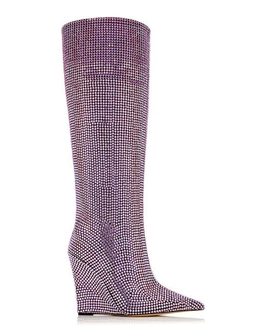 Jimmy Choo Purple Exclusive Blake Crystal-embellished Suede Knee Boots