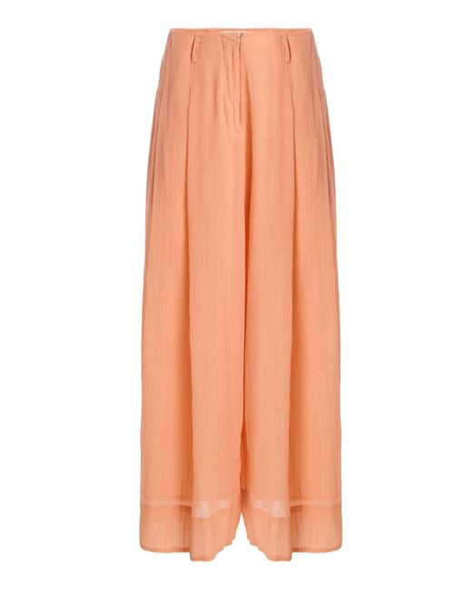All That Remains Orange Lennon Silk-Cotton Pants