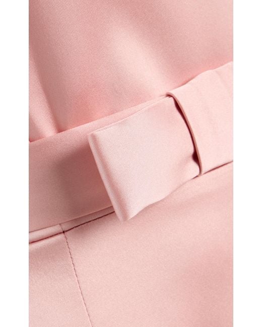 The New Arrivals Ilkyaz Ozel Pink Delphine Bow-Detailed Satin Mini Dress