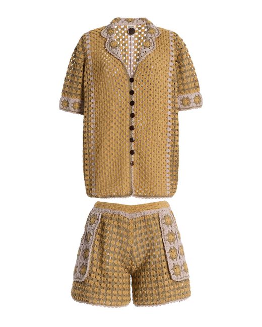 Akoia Swim Natural Exclusive Moa Crocheted Cotton Short Set
