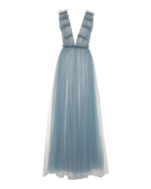 Jason Wu Blue Ruffled Tulle Gown