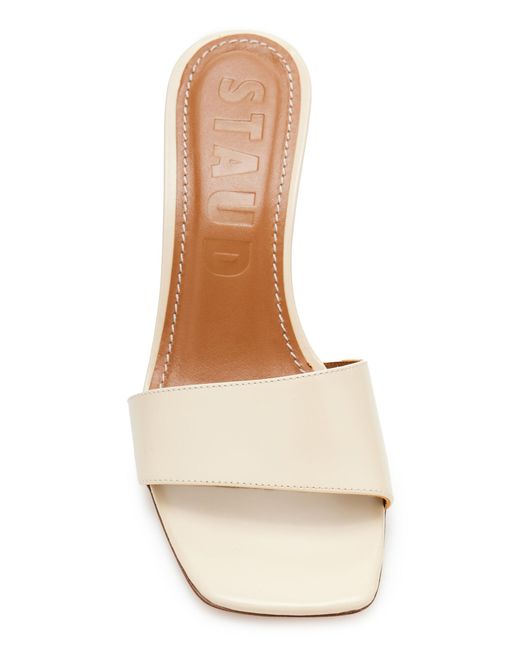 Staud White Billie Leather Wedge Sandals