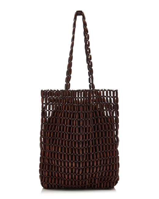 Marlies Grace Brown Exclusive La Isla Rita Beaded Tote Bag