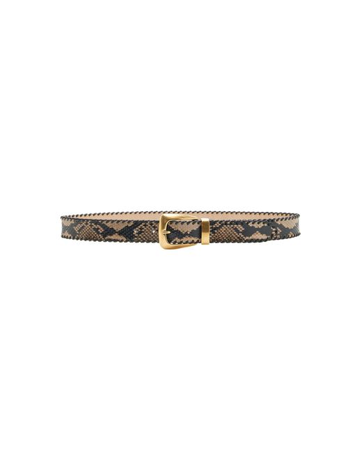 Khaite Gray Benny Whipstitch Snake-Effect Leather Belt