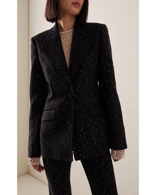 Gabriela Hearst Black Leiva Sequined Wool-blend Blazer