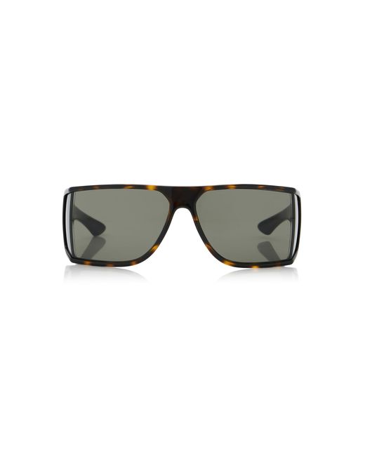 Saint Laurent Brown Shield-Frame Acetate Sunglasses