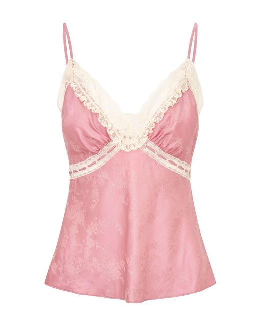 LoveShackFancy Pink Sonyaline Solid Jacquard Top