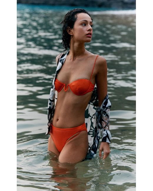 Ziah Orange Cup-detailed Balconette Bikini Top