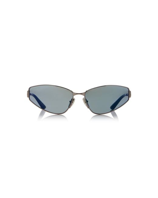 Balenciaga Blue Cat-eye Metal Sunglasses