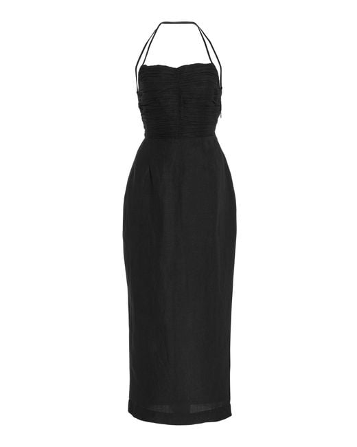 Posse Black Exclusive Ivy Linen Midi Dress