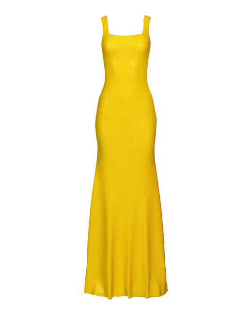 Francesca Miranda Yellow Alina Sequined Maxi Dress