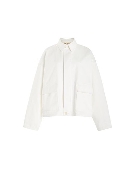 Nili Lotan White Lio Oversized Cotton Jacket