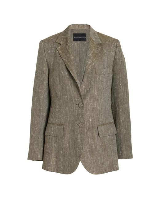 Brandon Maxwell Green The Campbell Linen-silk Fitted Jacket