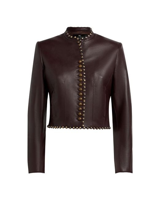 Etro Brown Studded Leather Jacket