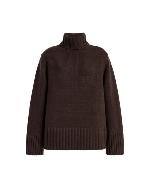 Jenni Kayne Brown Jet Cashmere Turtleneck Sweater