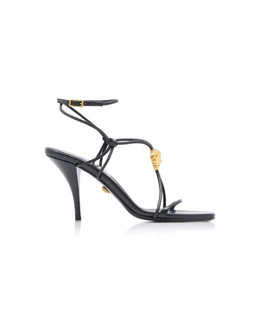 Versace Black La Vacanza Wrapped Leather Sandals