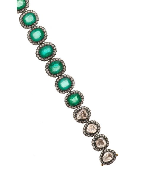 Amrapali Blue One-of-a-kind Rajasthan 18k Yellow Gold Emerald, Diamond Bracelet