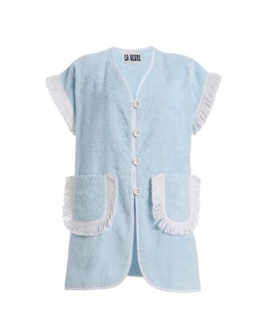 La Veste Blue Exclusive Pitaya Towel Dress Celeste