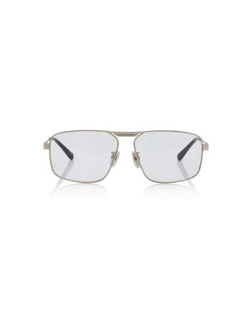 Balenciaga Metallic Tag 3.0 Aviator-frame Metal Sunglasses