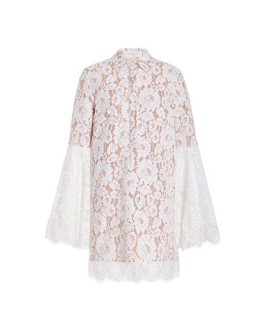 Michael Kors White Flutter Sleeve Lace Mini Dress