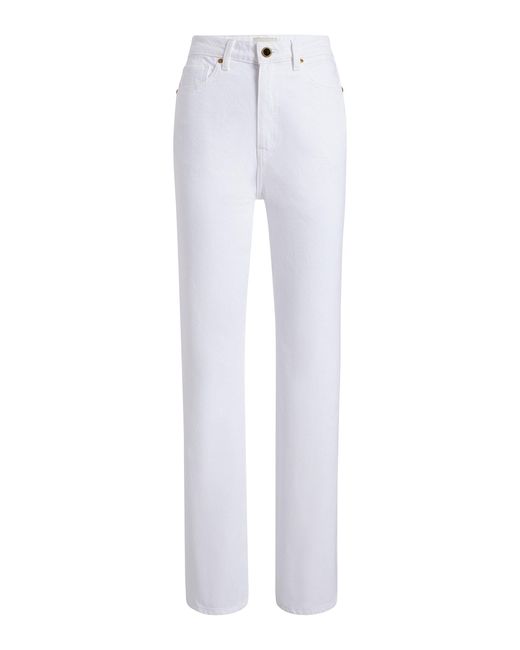 Khaite White Shalbi Rigid High-rise Cropped Tapered Jeans