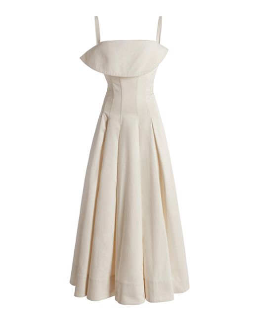 Zuhair Murad Natural Gabardine Midi Dress