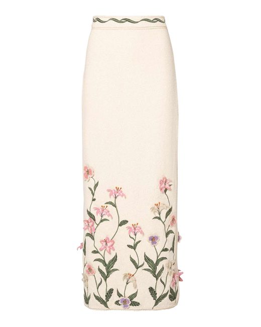 Agua Bendita Natural Chlorella Pacifico Embroidered Cotton-blend Maxi Skirt