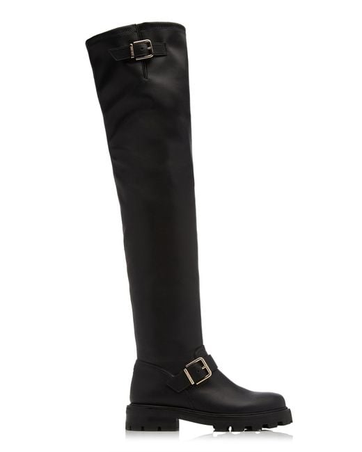Jimmy Choo Biker Ii Leather Overtheknee Boots in Black Lyst