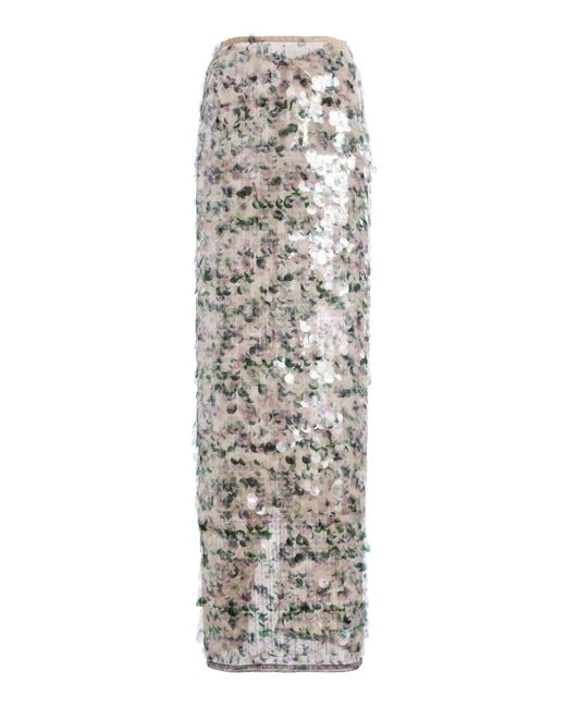 Paris Georgia White Mermaid Sequined Maxi Skirt