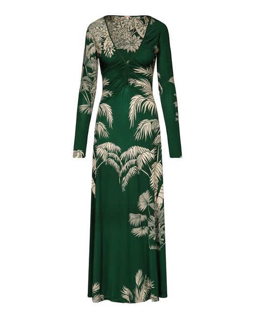 Johanna Ortiz Green Alma Bordada Maxi Dress