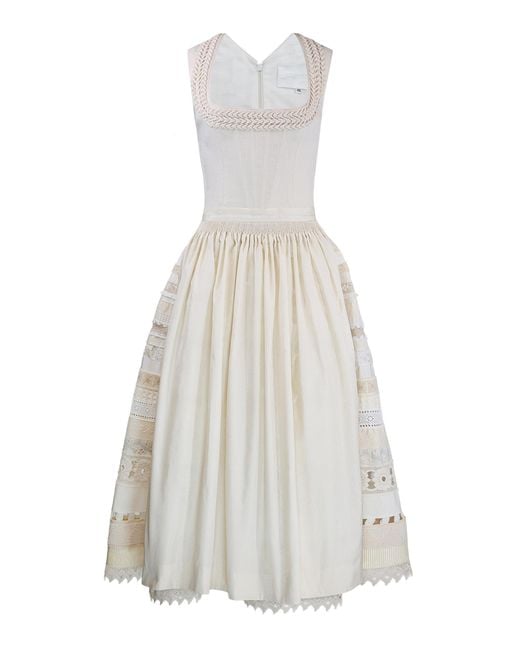 Lena Hoschek White Ceremony Linen Dirndl Midi Dress