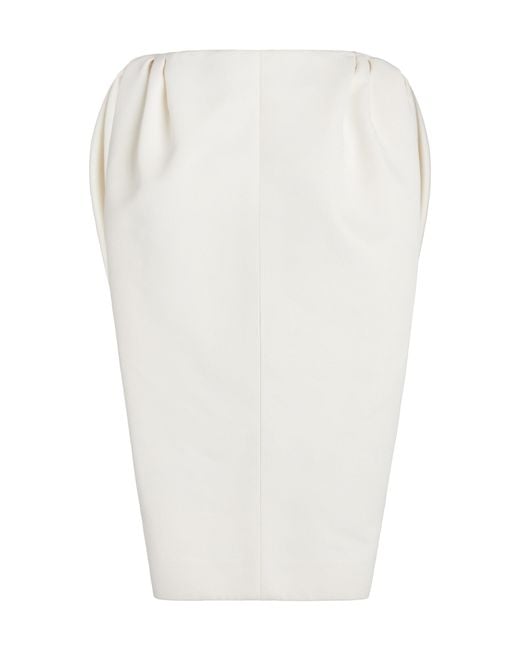 Balenciaga White Compact Wool-Blend Mini Dress
