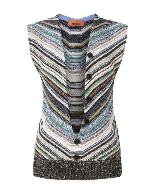 Missoni Gray Serafino Buttoned Knit Gilet