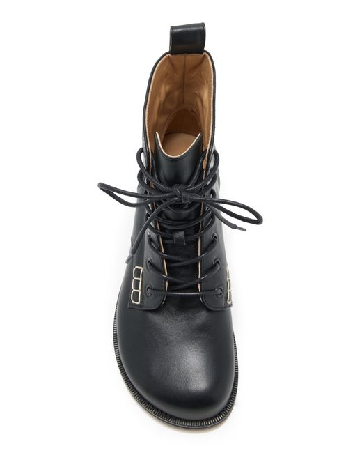 J.W. Anderson Black Loafer Lace-Up Leather Boots