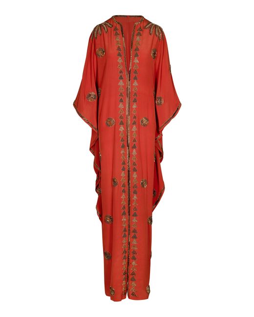 Johanna Ortiz Mystical Gaucho Embroidered Silk-blend Caftan