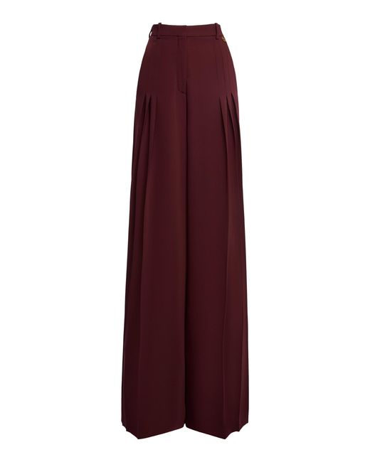 Zuhair Murad Purple Pleated Wide-Leg Cady Pants