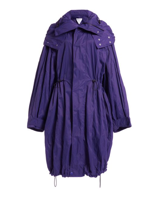 Bottega Veneta Blue Resinated Metal Twill Parka