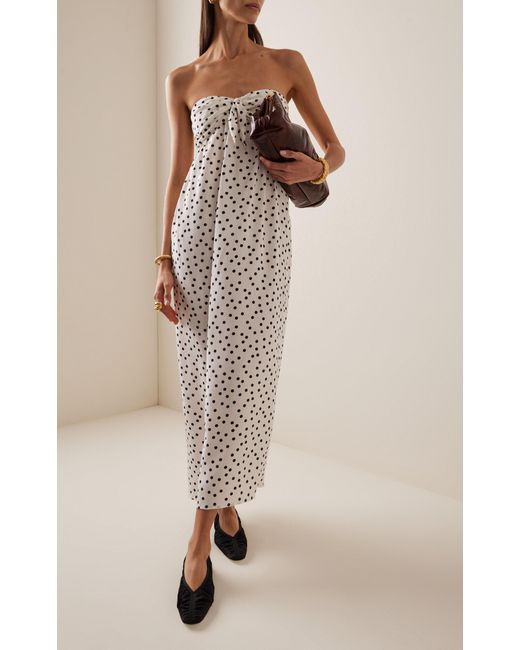 Franchise White Exclusive Lucie Tie-Front Silk Maxi Dress