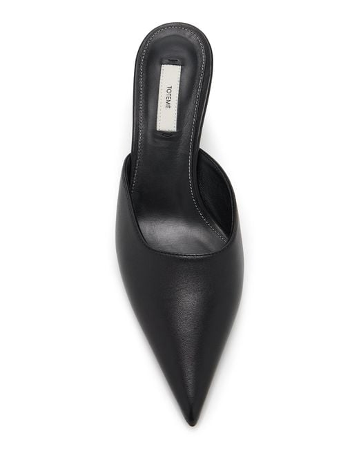Totême Black Sharp Leather Mules