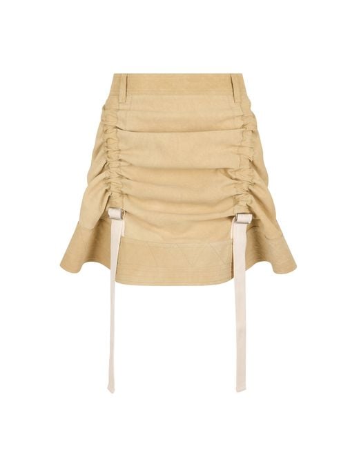 Rabanne Natural Strap-Detailed Mini Skirt