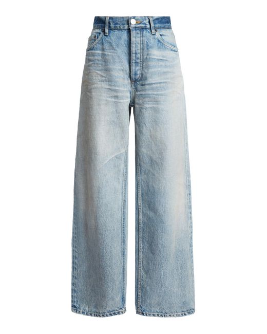 Balenciaga Blue Rigid High-rise Wide-leg Ankle-cut Jeans