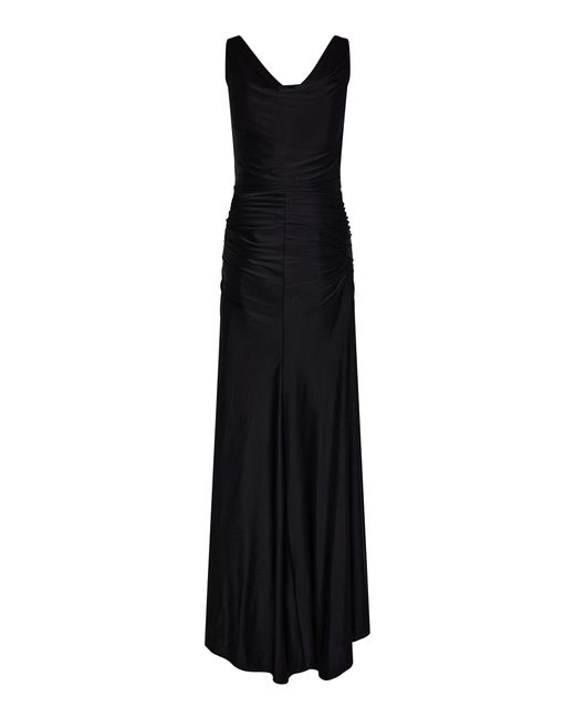 Rabanne Black Cowl-neck Jersey Maxi Dress