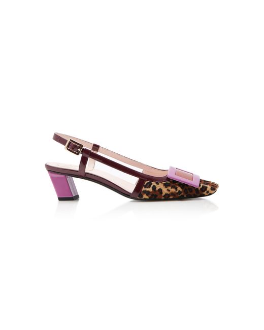 Roger Vivier Pink Belle Vivier Ponyhair Slingback Pumps