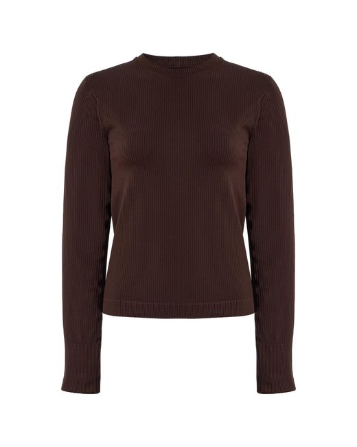 CORDOVA Brown Base Layer Ribbed-Knit Top
