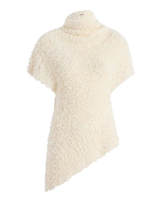 Khaite White Rhodes Knit Bouclé Top