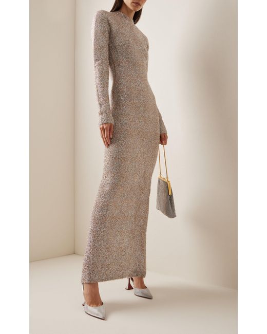 glitter knit maxi dress Gioconda Khaki Glitter Knit Maxi Dress, M / Neutrals main image 1