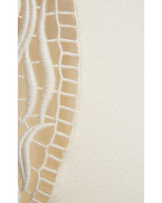 Jil Sander White Embroidered Sleeveless Midi Dress