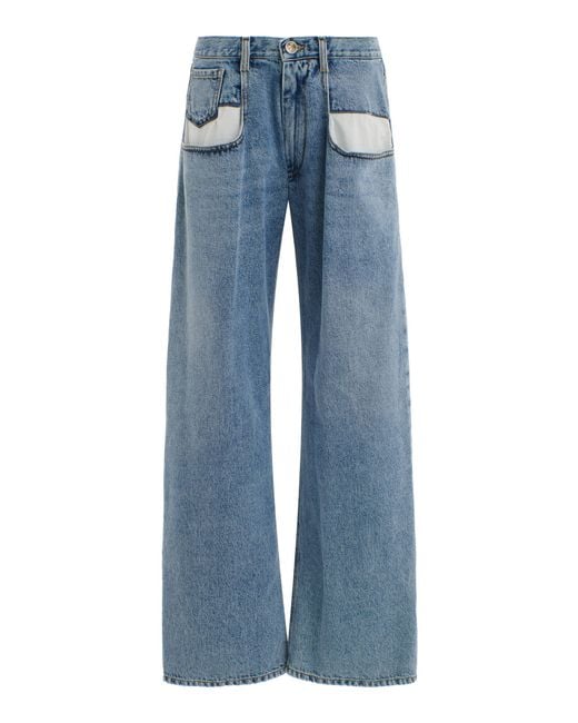 Maison Margiela Blue Exposed Pocket Wide-leg Jeans