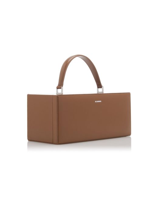 Jil Sander Rectangular Case Leather Bag in Brown | Lyst